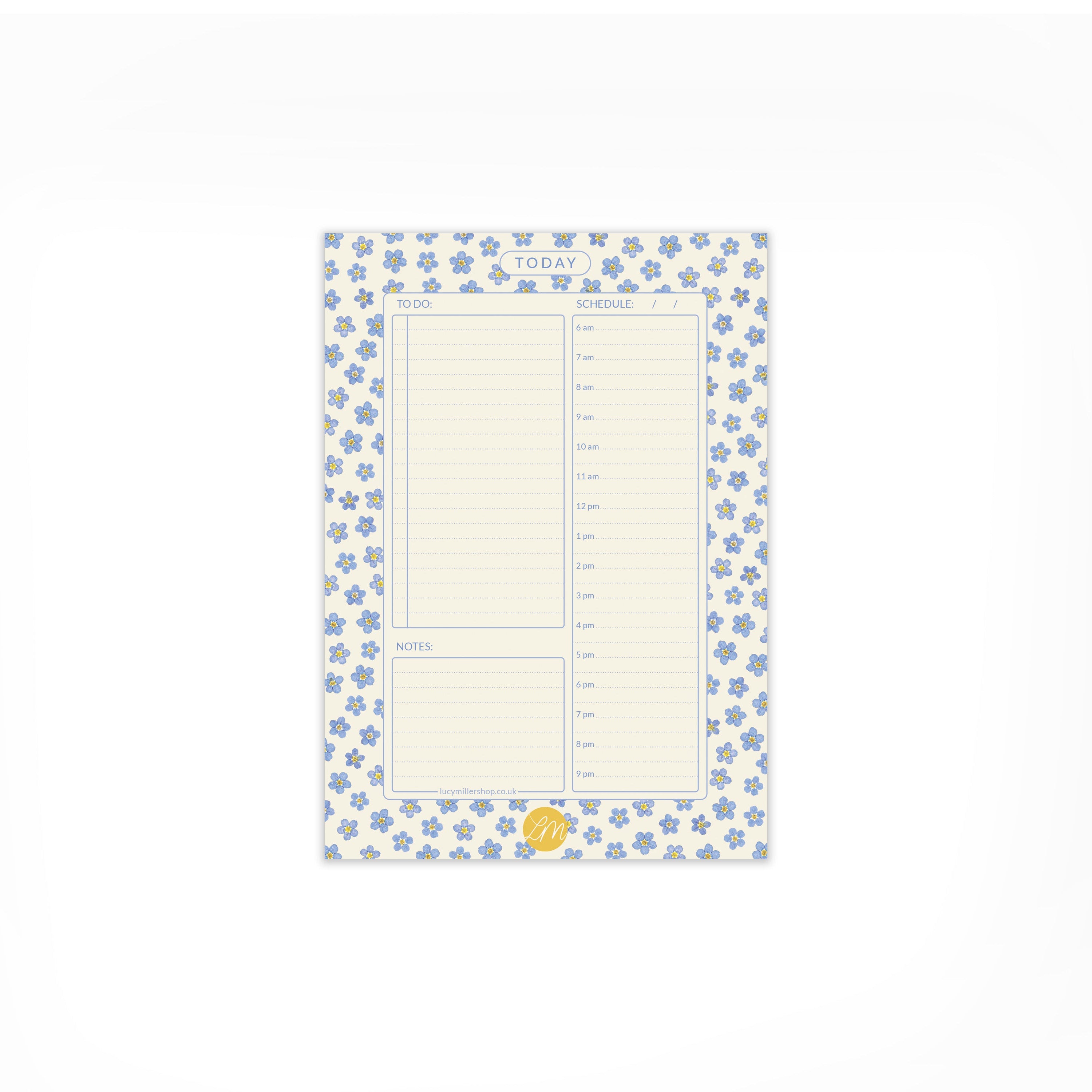 Forget-me-not daily plan pad with tear-off sheets.
